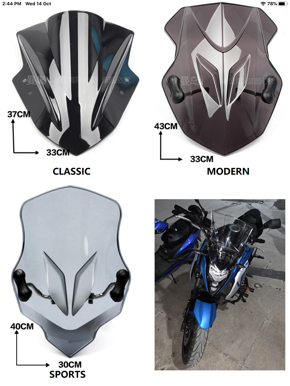 CFMOTO 400NK/650NK WINDSHIELD