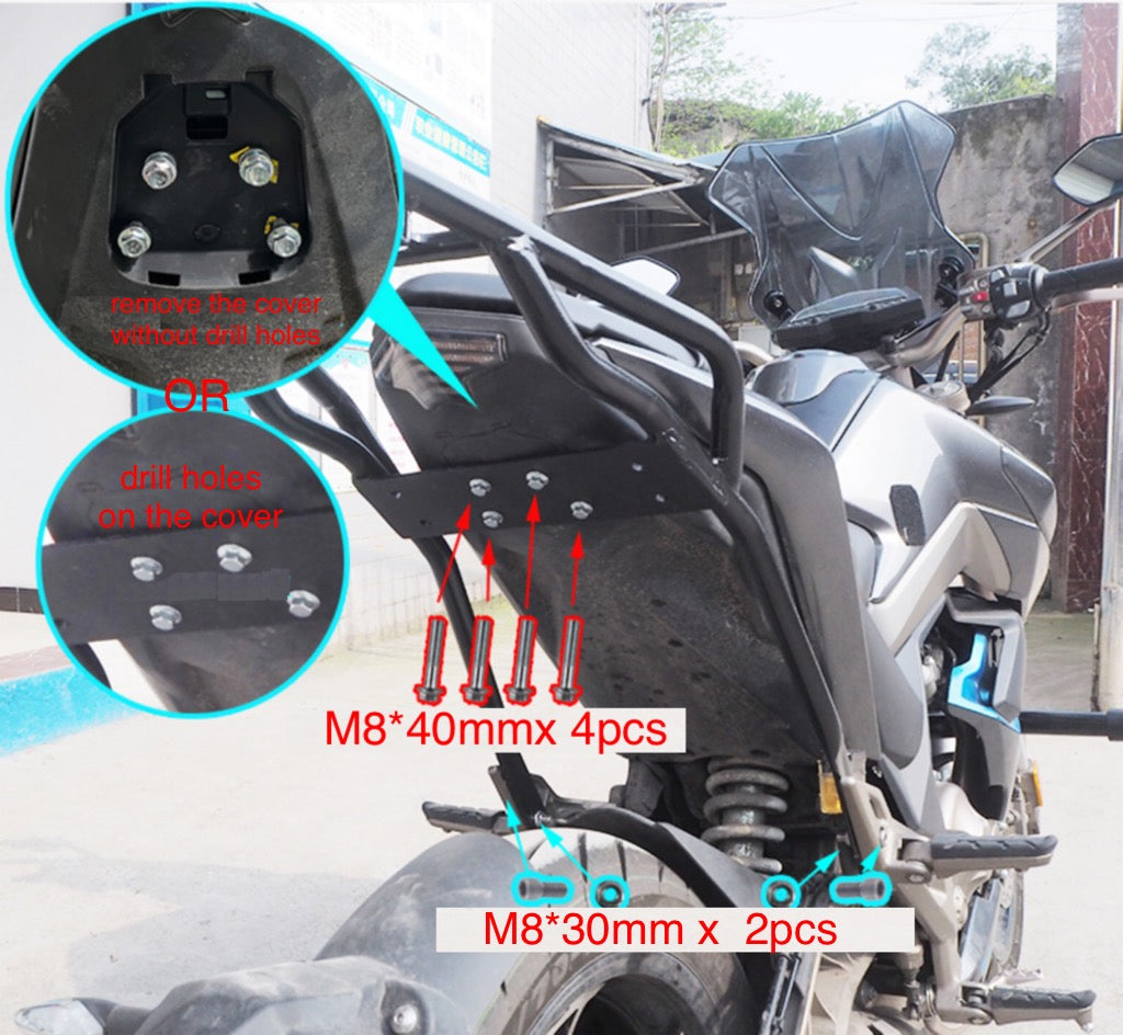 Zontes 155U luggage rack & shad side box bracket