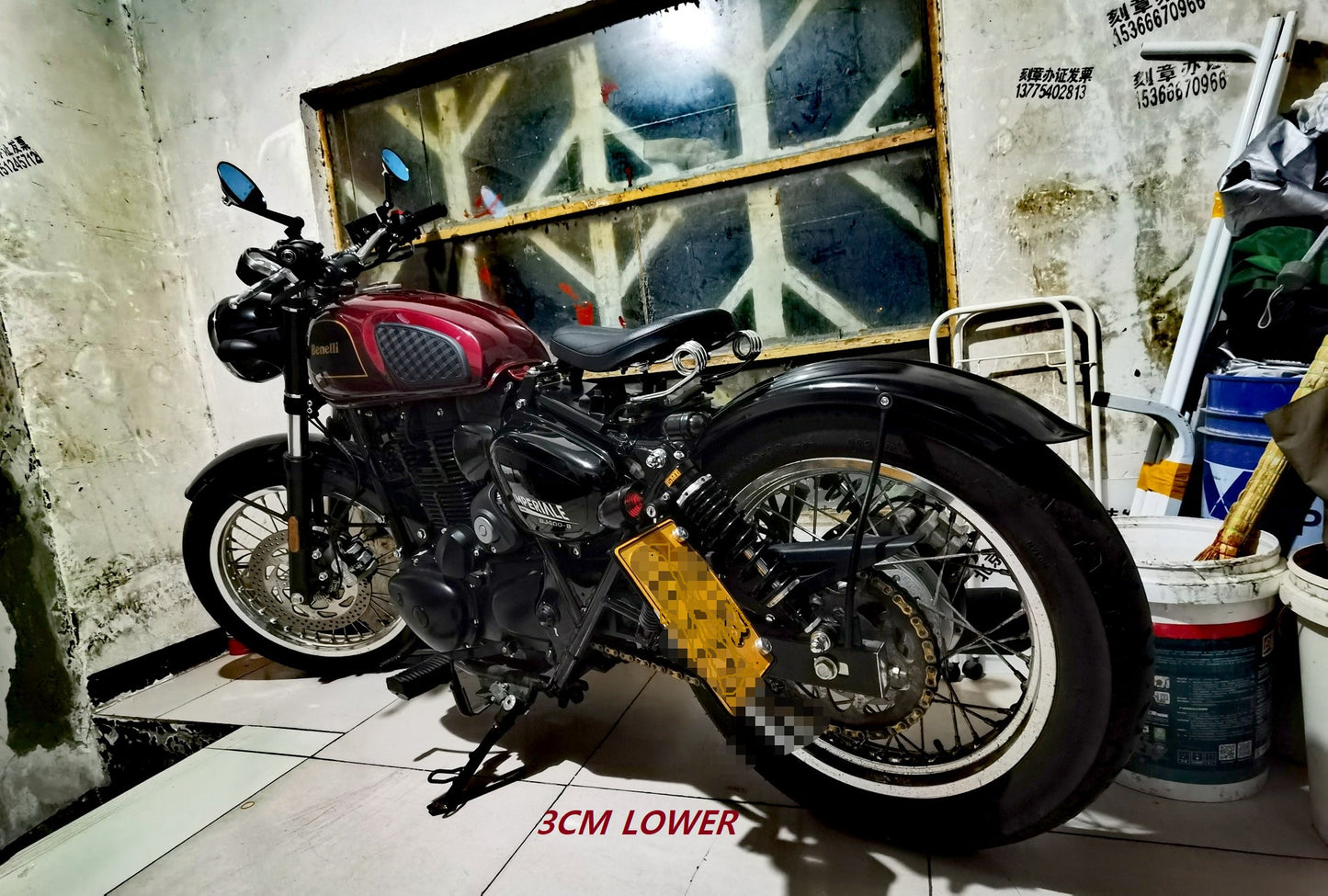 BENELLI IMPERIALE 400 REAR SHOCK ABSORBER(REDUCE STIFFNESS & LOWER YOUR SEAT )