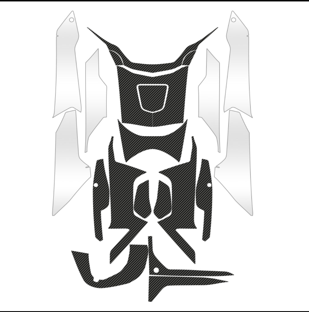 WMOTO Xtreme 150i Carbon like frame protection Sticker