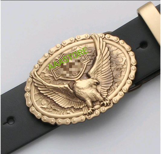 Harley Eagle buckle + belt+brass loop