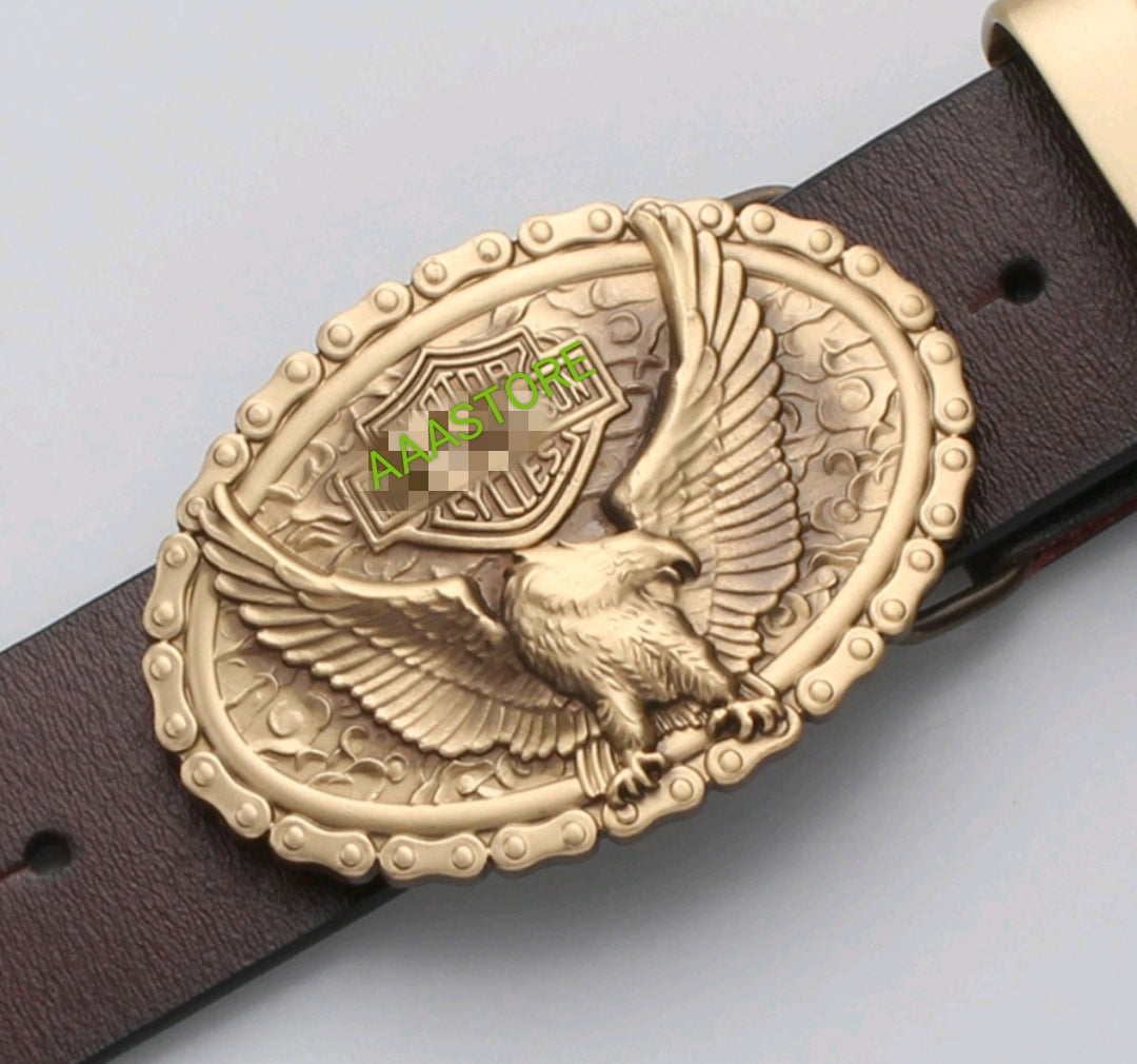 Harley Eagle buckle + belt+brass loop