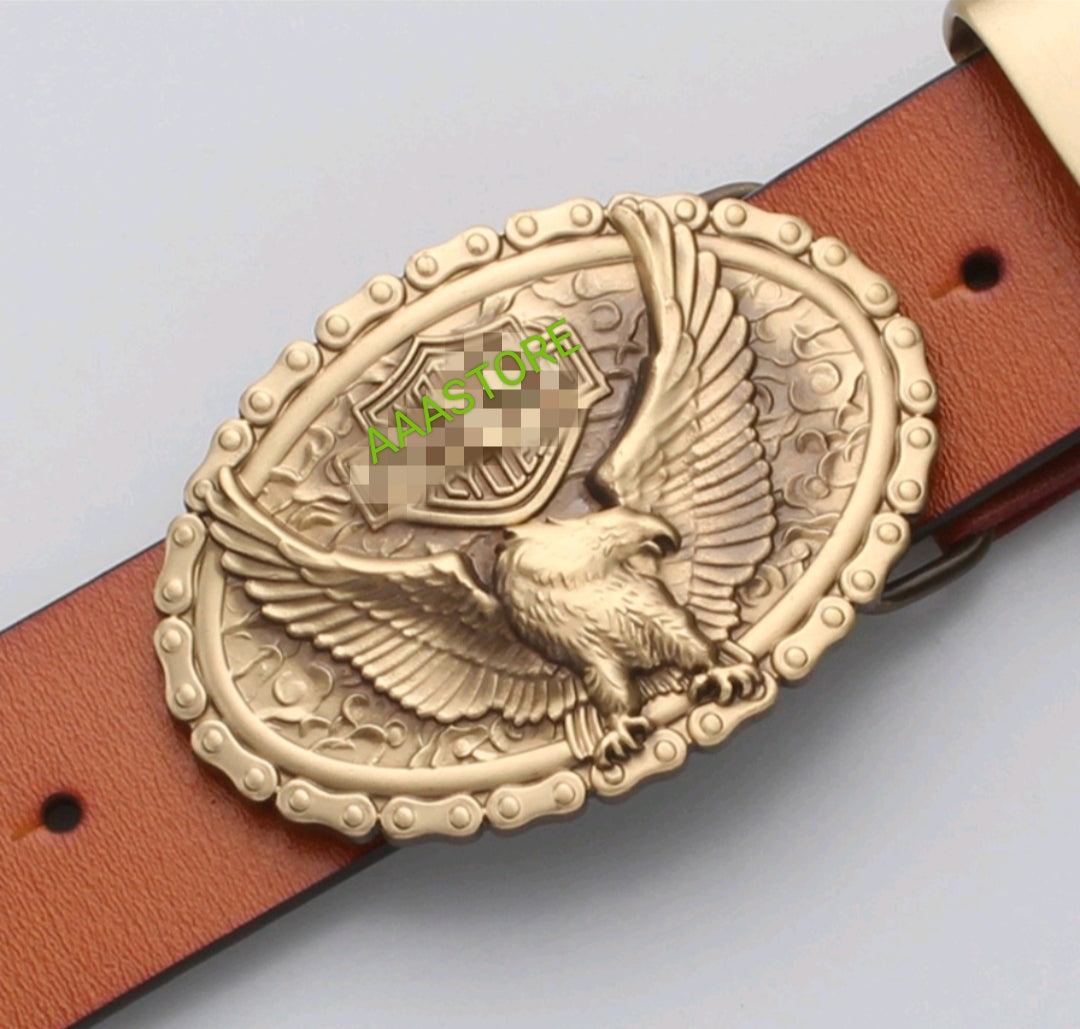 Harley Eagle buckle + belt+brass loop