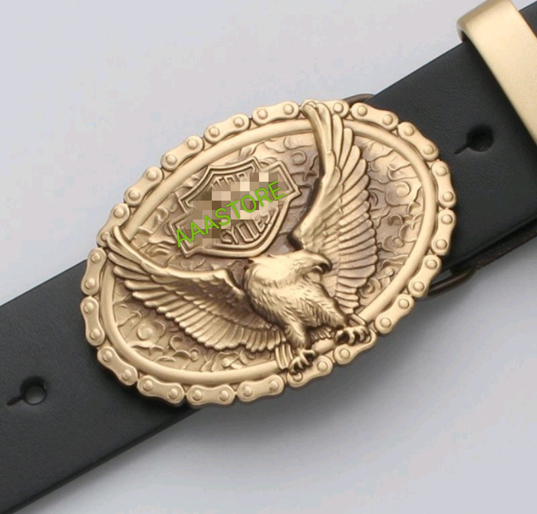 Harley Eagle buckle + belt+brass loop