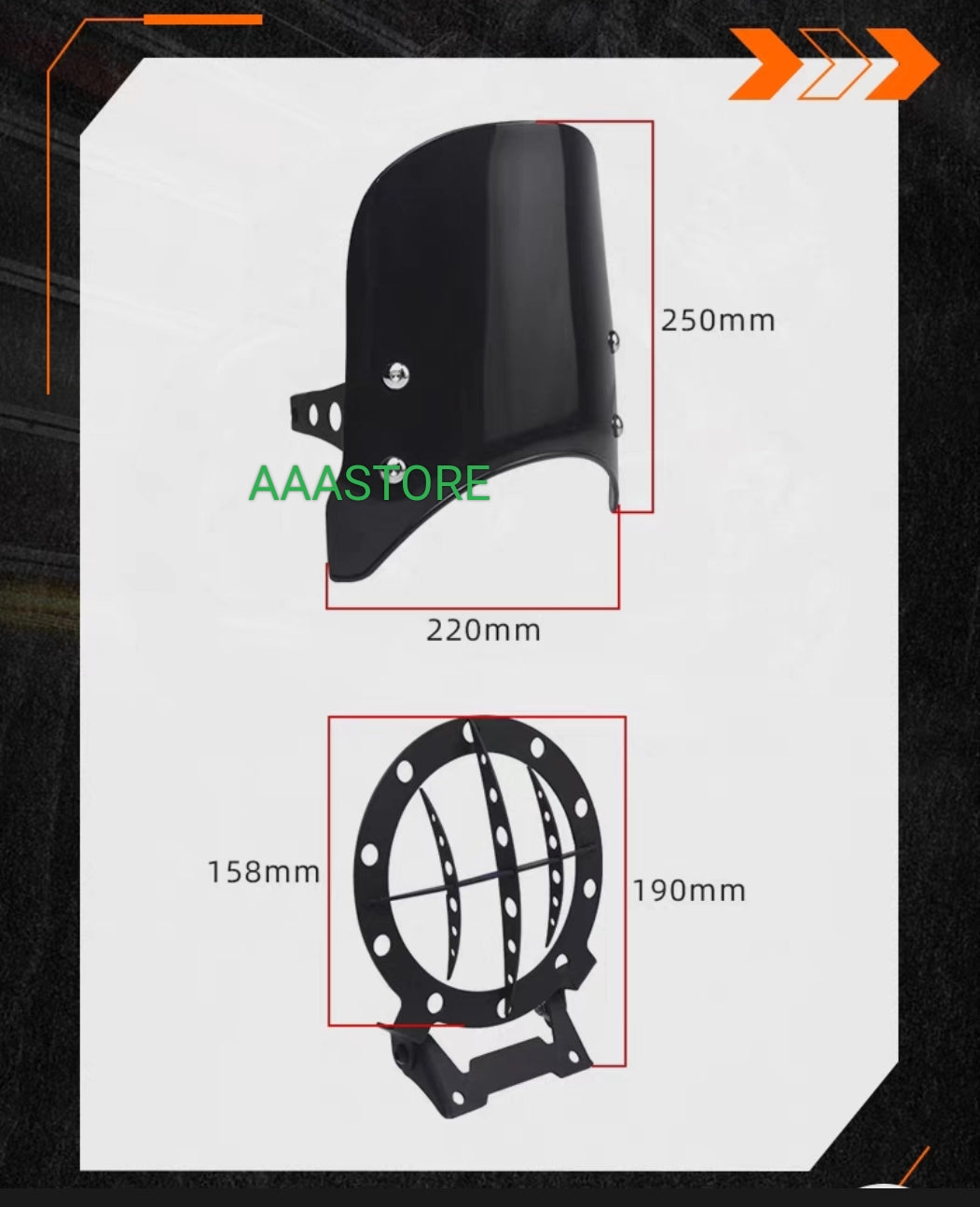 CFmoto 450CLC Small windshield & Headlight Grill