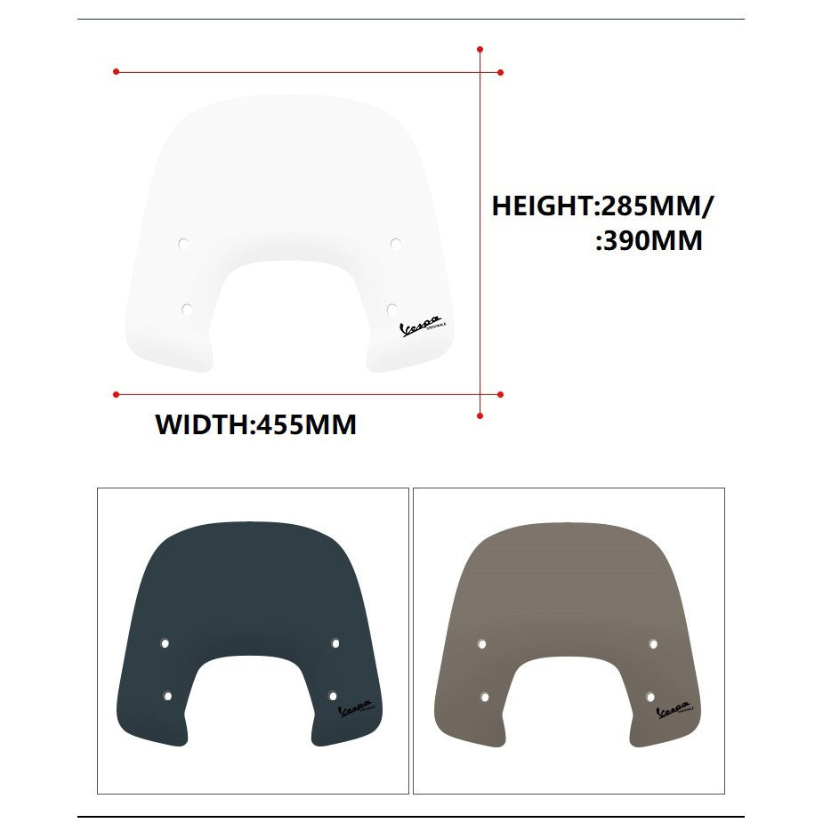 VESPA SPRINT 28/39CM HIGH WINDSHIELD