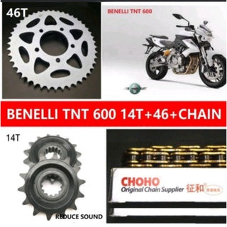 BENELLI Leoncino 500 /TRK 502/TNT600/ 300 sprocket+chain