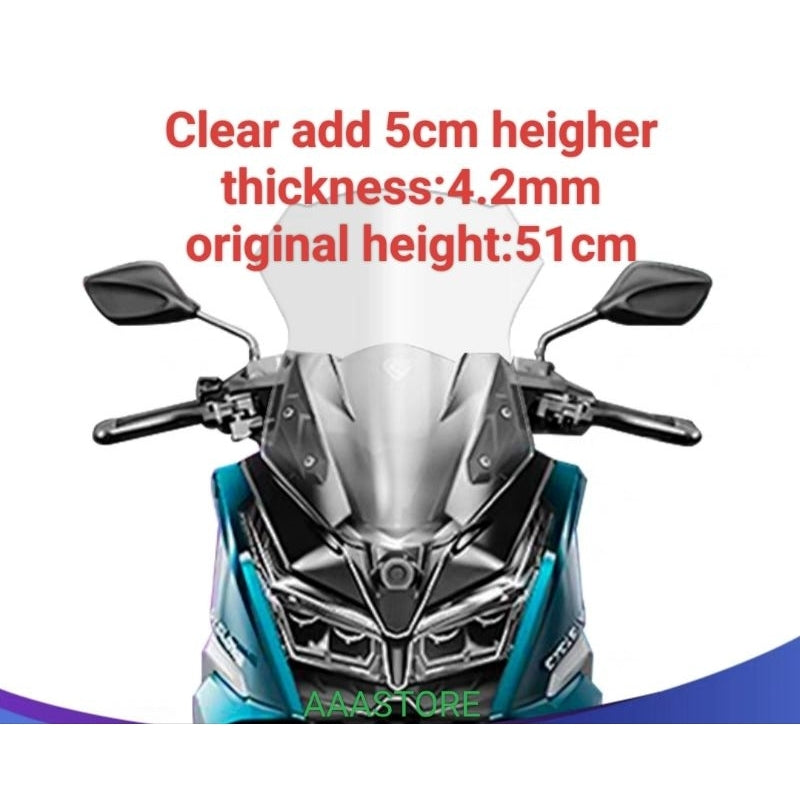 Wmoto RT1 windshield(add/5/10/15/20CM Higher)