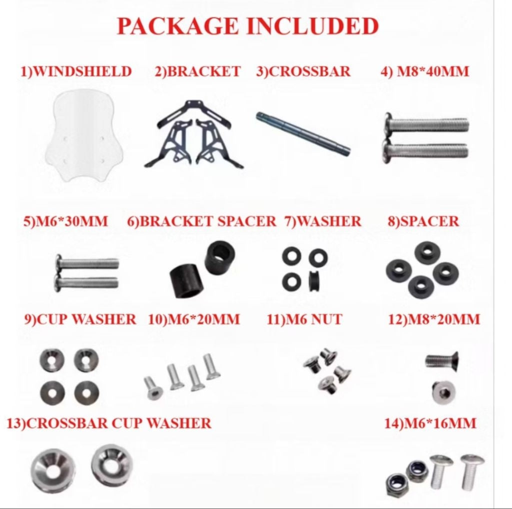 BENDA DARK FLAG 500 WINDSHIELD+CROSSBAR